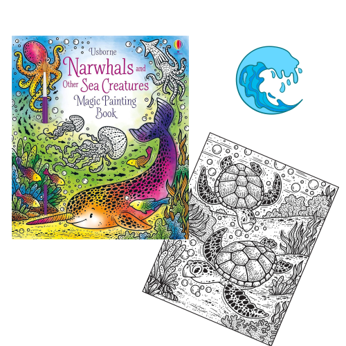 Malování vodou Usborne - Narvalové